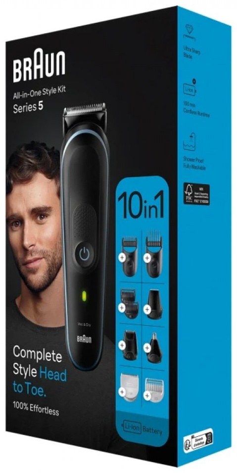 Braun триммер для бороды и усов, для носа, для ушей MGK5445
