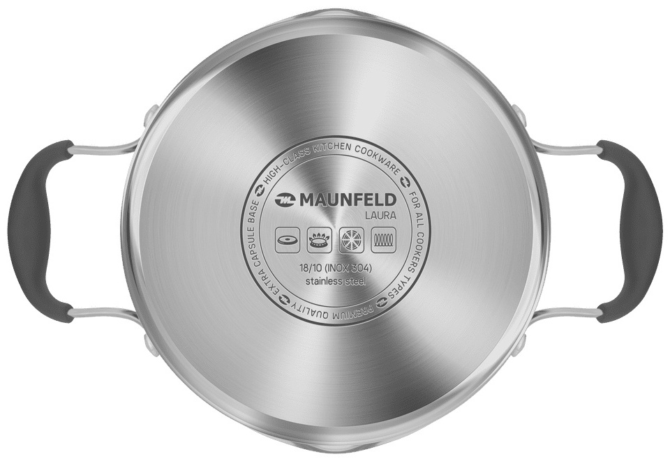 MAUNFELD кастрюля MCS22S08GR нержавеющая сталь 2.2 л