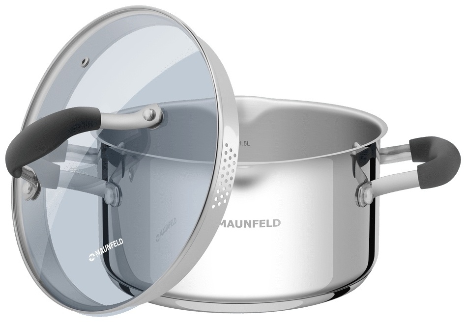 MAUNFELD кастрюля MCS22S08GR нержавеющая сталь 2.2 л