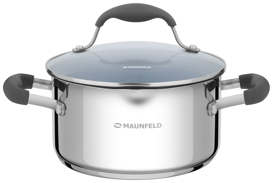 MAUNFELD кастрюля MCS22S08GR нержавеющая сталь 2.2 л