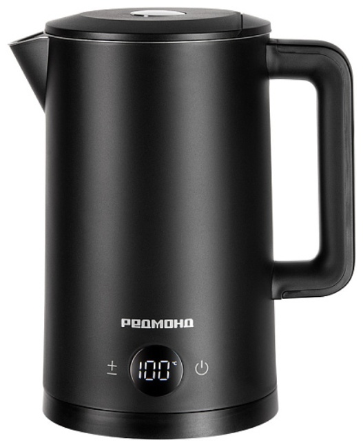 Электрочайник REDMOND KM245 черный, стальной, серебристый