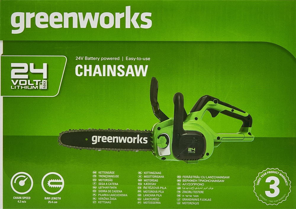 Цепная пила аккумуляторная Greenworks 2007707UA