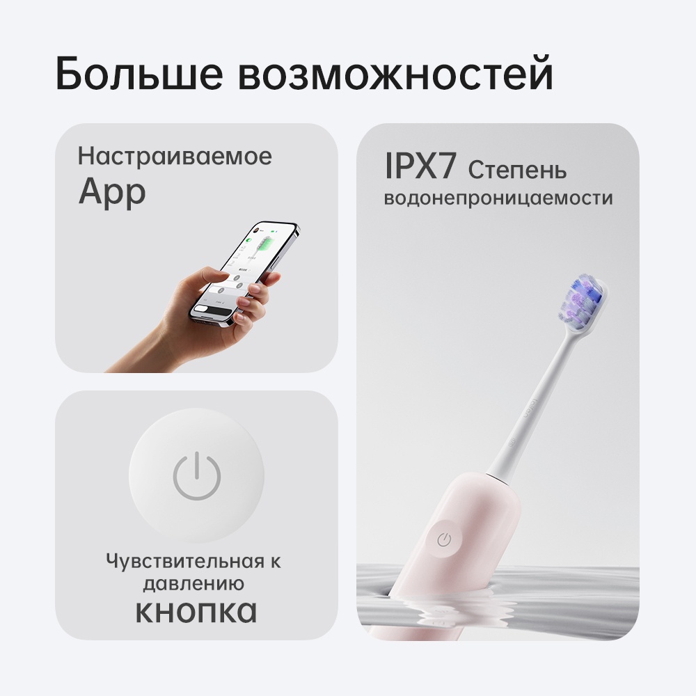 Электрическая щетка Laifen ультразвуковая Laifen Wave LFTB01-P Gift box щетина средняя