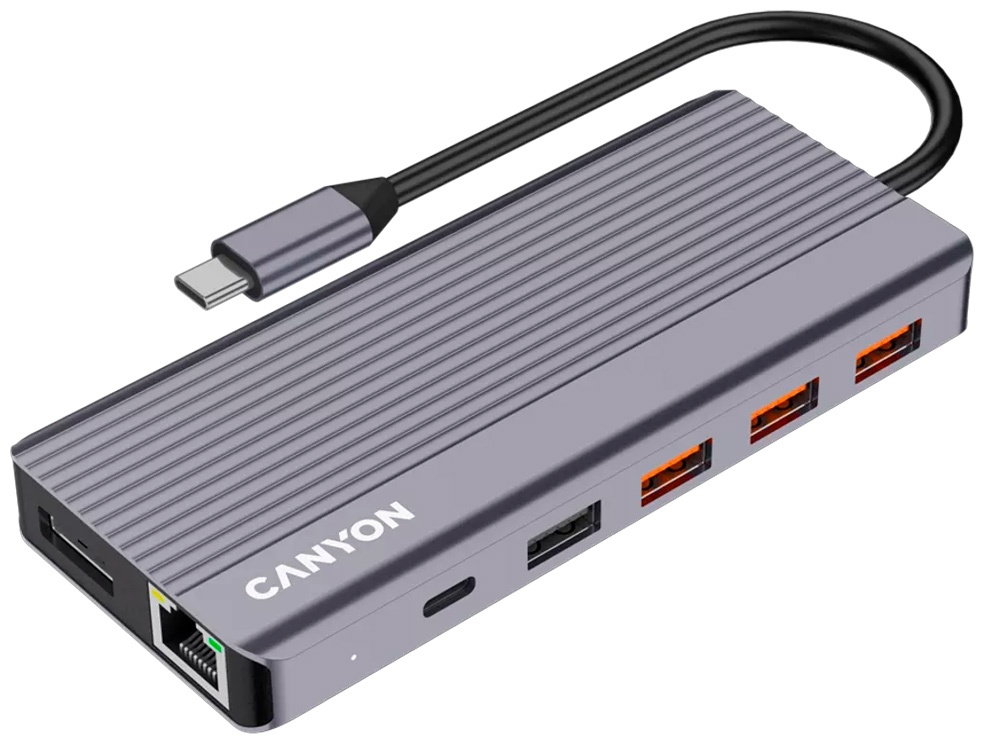 Док-станция Canyon DS-16 13in1 4k USB-C Grey серый