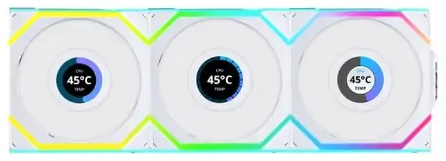 Вентилятор для корпуса LIAN LI UNI FAN SL Wireless LCD Reverse Blade White 3x120mm, G99.12RSLLCD1W3W.00