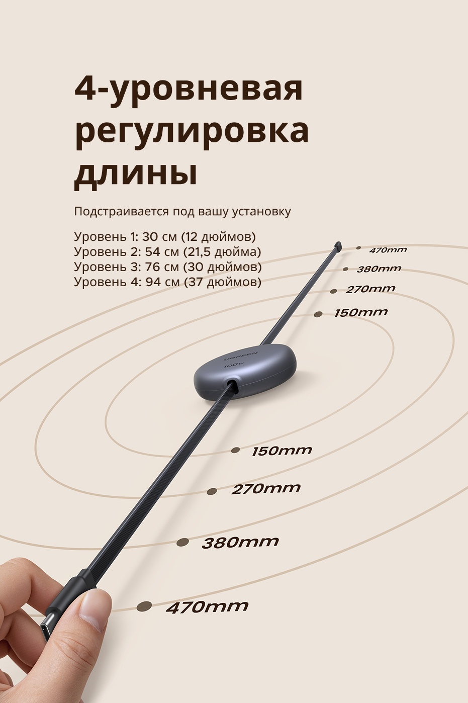 Кабель Ugreen USB Type-C - USB Type-C 1 м L531 (65905)