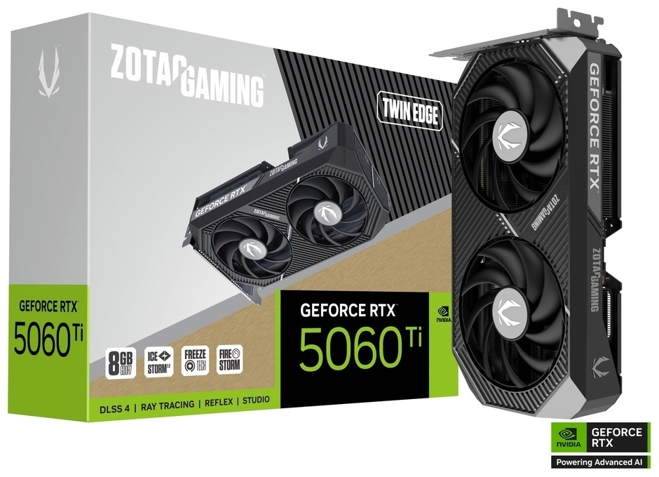 Видеокарта ZOTAC GeForce RTX 5060 Ti Twin Edge 8 Гб