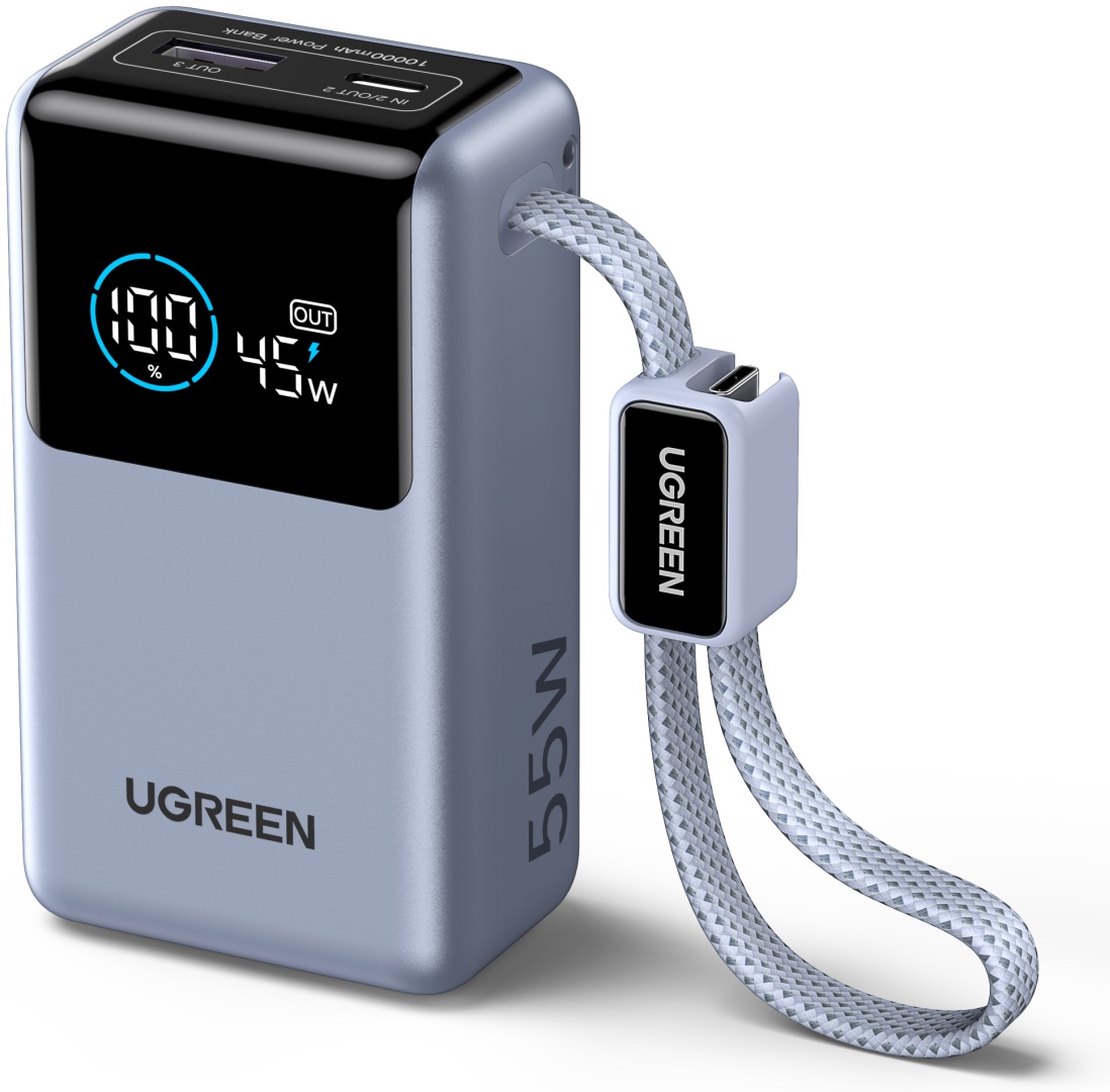 Внешний аккумулятор Ugreen PB727 (75701B) 10000 мАч 55 Вт голубой