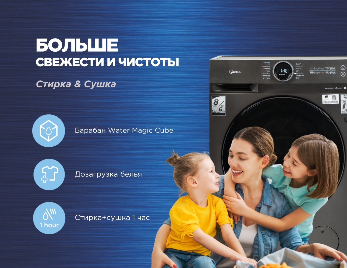 Стиральная машина Midea MF200D80WB/T-C черный