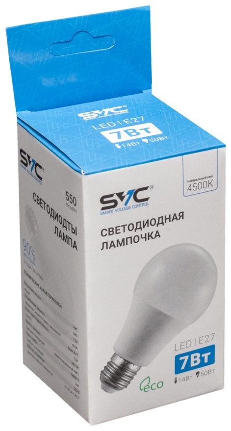 Лампочка SVC G45-7W-E27-4500K 1 шт