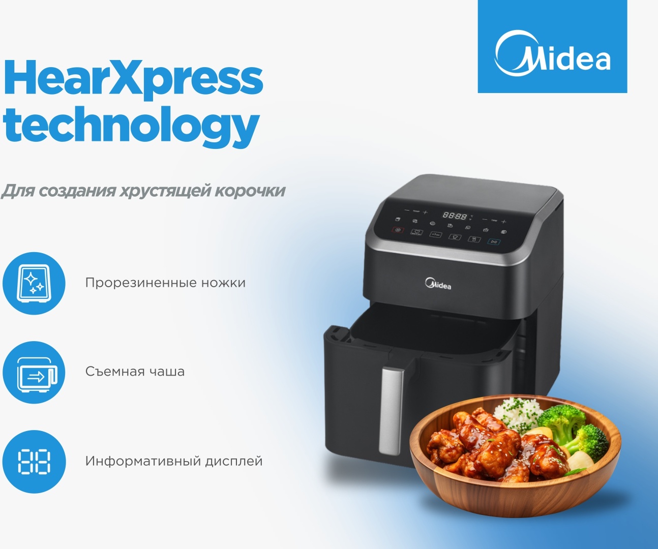 Аэрогриль Midea MF-CY55K2 черный