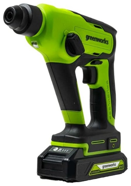 Перфоратор Greenworks GD24SDS1K2 (3803107UARU) 1.2 Дж, SDS-Plus