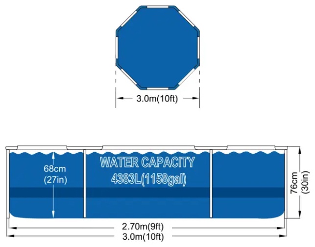 Бассейн каркасный Avenli 17798, 300x76 см