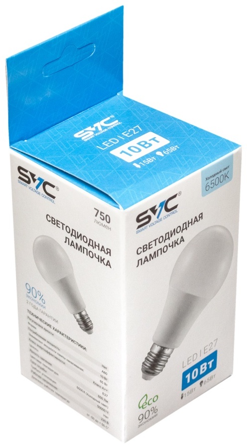 Лампочка SVC A60-10W-E27-6500K 10W E27 1 шт
