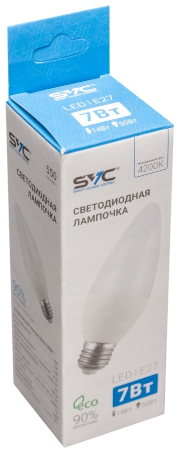 Лампочка SVC C35-7W-E27-4200K 7W E27 1 шт