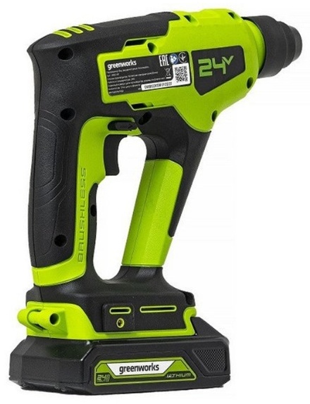 Перфоратор Greenworks GD24SDS1K2 (3803107UARU) 1.2 Дж, SDS-Plus