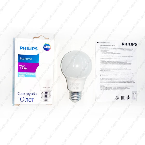 Лампочка Philips Ecohome LED Bulb 7W 540lm E27 865 RCA 7W E27 1 шт