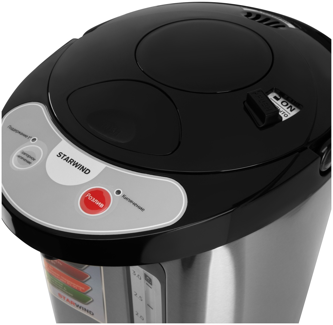 Термопот Starwind STP3400 стальной, черный