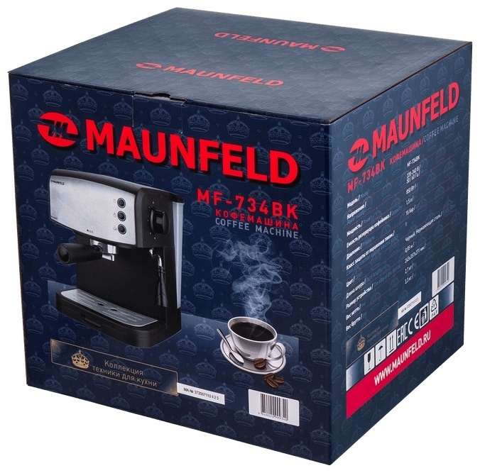 Кофемашина MAUNFELD MF-734BK черный, серый
