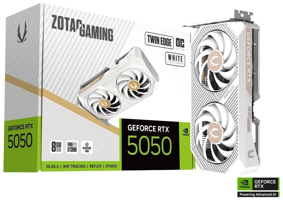 Видеокарта ZOTAC GAMING GeForce RTX 5050 Twin Edge OC White Edition ZT-B50500Q-10M 8 Гб