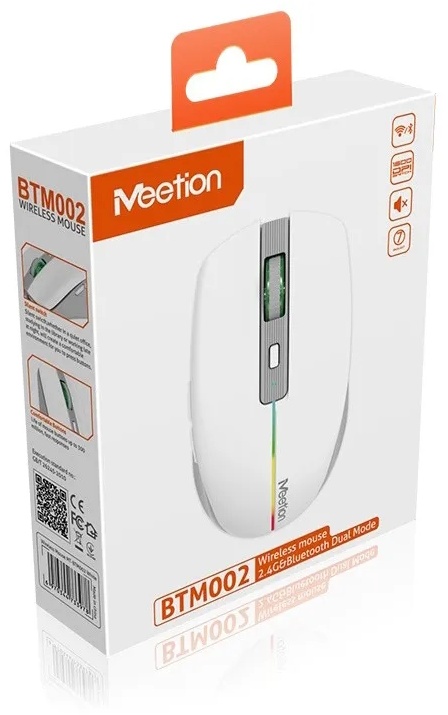 Мышь MeeTion MT-BTM002 White белый
