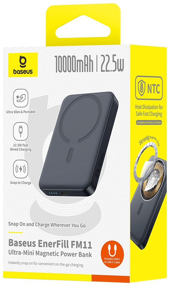 Внешний аккумулятор Baseus EnerFill FM11 Ultra-Mini 10000mAh 22.5W 10000 мАч 22.5 Вт черный