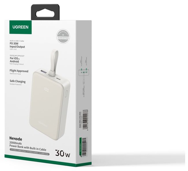 Внешний аккумулятор Ugreen PB521 20000 мАч 30 Вт бежевый