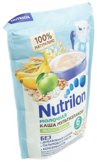Детская каша Nutrilon молочная мультизлаковая, яблоко-банан, 200 г