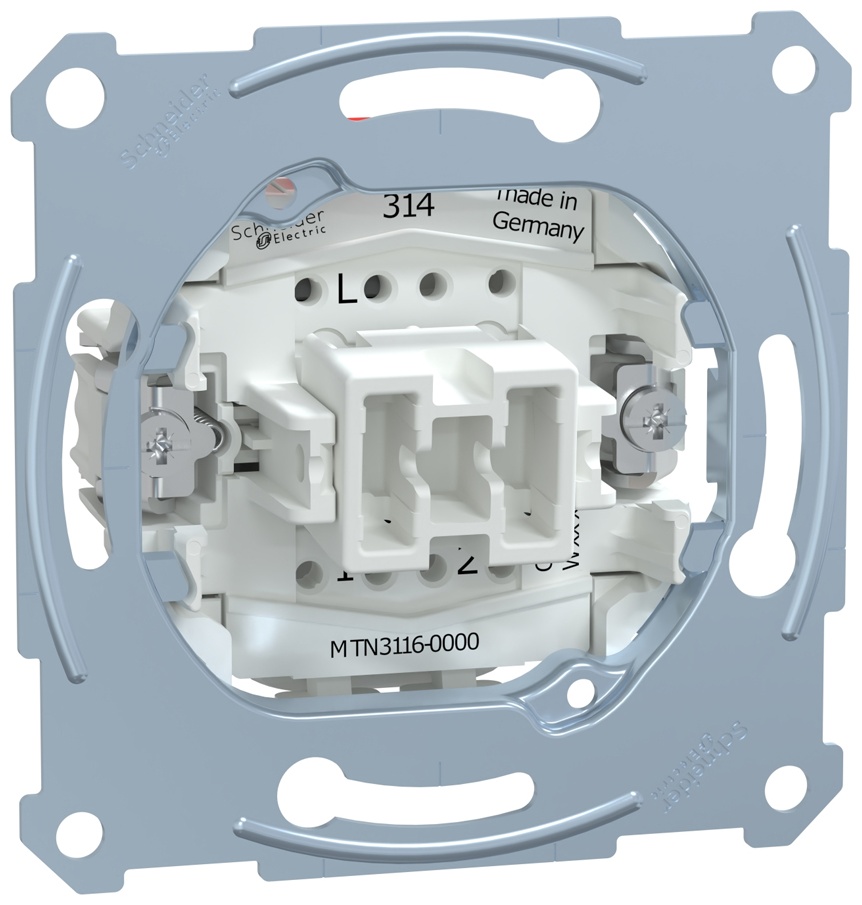 Выключатель клавишный Schneider Electric MTN3116-0000, серый