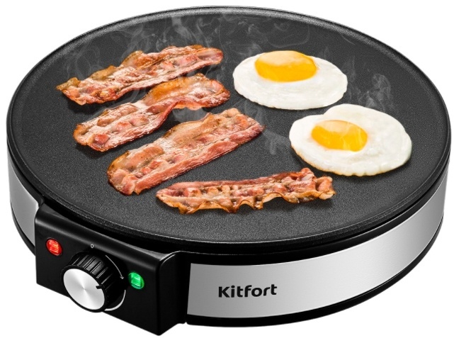 Блинница Kitfort KT-1678, черно-серебристая