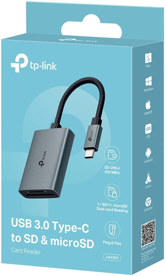 Картридер TP-Link UA430C SD, SDHC, SDXC, microSD, micro SDHC, micro SDXC