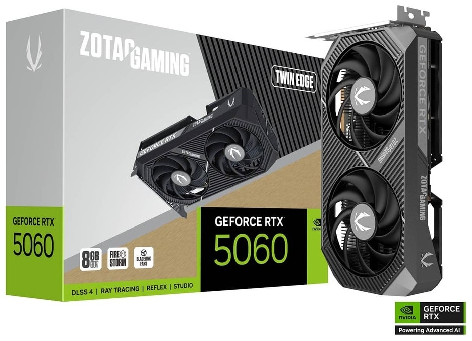 Видеокарта ZOTAC RTX 5060 TWIN EDGE, ZT-B50600E-10M 8 Гб