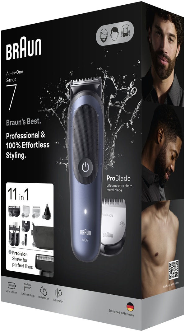 Braun триммер для бороды и усов, для носа, для ушей, для стрижки AIO7540