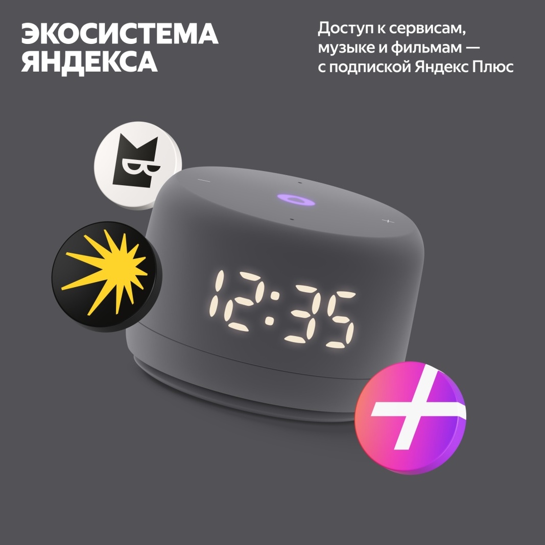 Умная колонка Яндекс Станция Лайт 2 серая (YNDX-00026GRY)