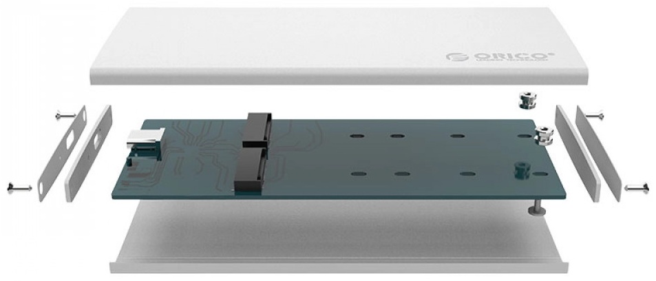 Внешний бокс Orico DM2-RC3-SV серебристый