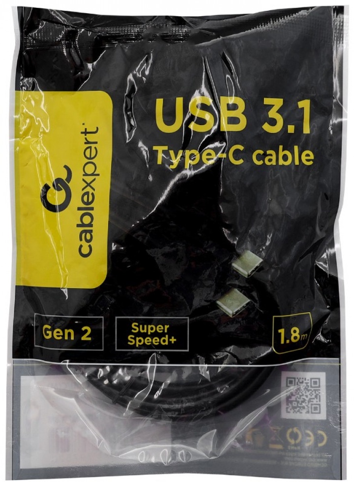 Кабель Cablexpert USB TypeC (M), 1.8 м, CCP-USB3.1-CMCM2-1.8M черный