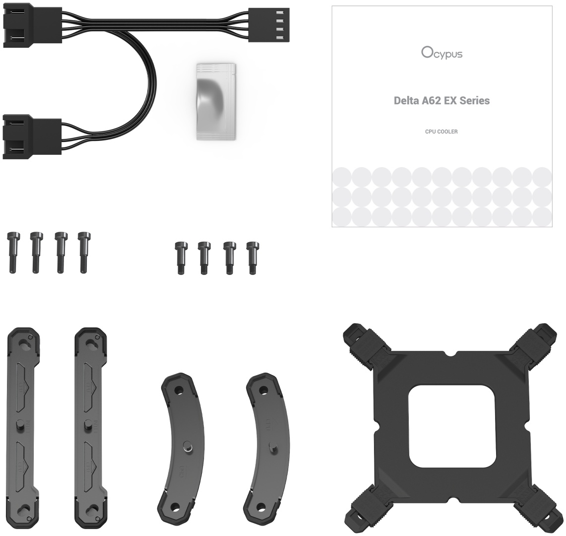 Кулер для процессора Ocypus Delta A62 EX BK Digital Delta-A62-BK2NNWD00E-GL, черный