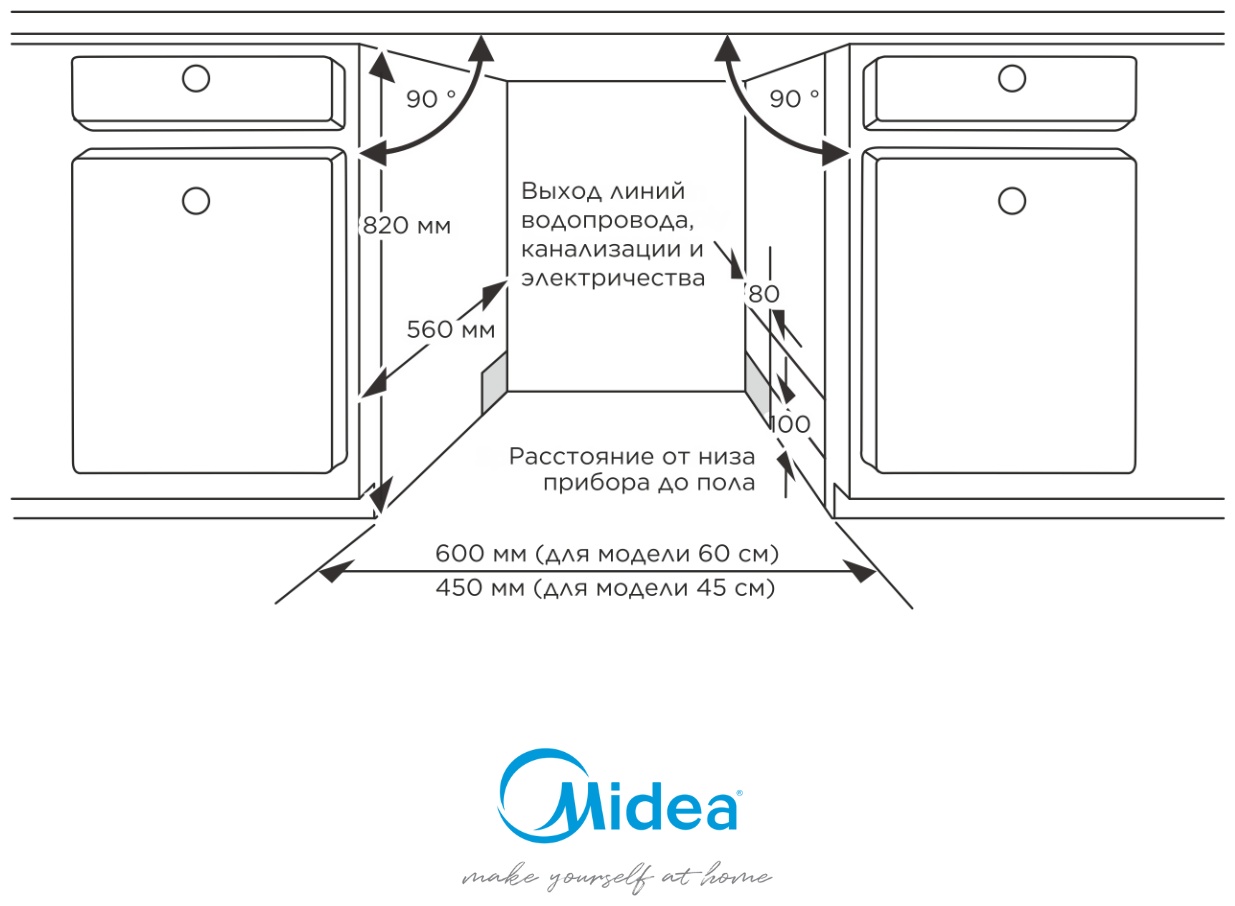 Посудомоечная машина MID60S060-C стальной