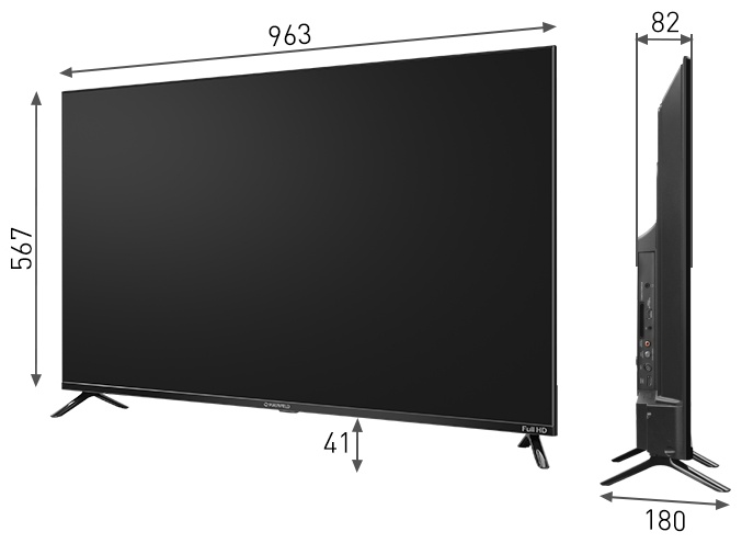 Телевизор MAUNFELD MLT43FSX02 109 см черный