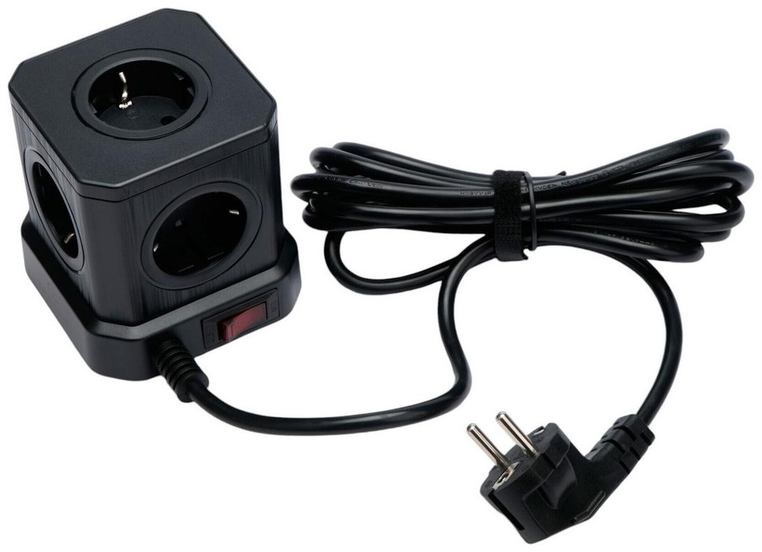 Сетевой фильтр Cablexpert TWR-5-U4-B-3, 3 м