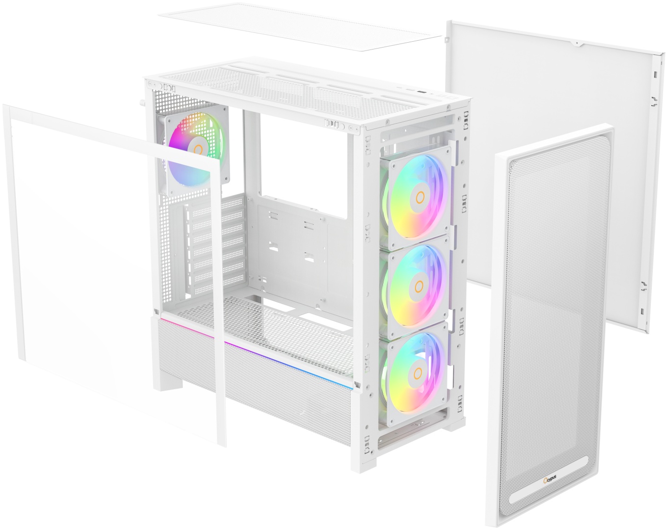 Корпус Ocypus Delta C70 ARGB, Delta-C70-WHG400XX-GL белый