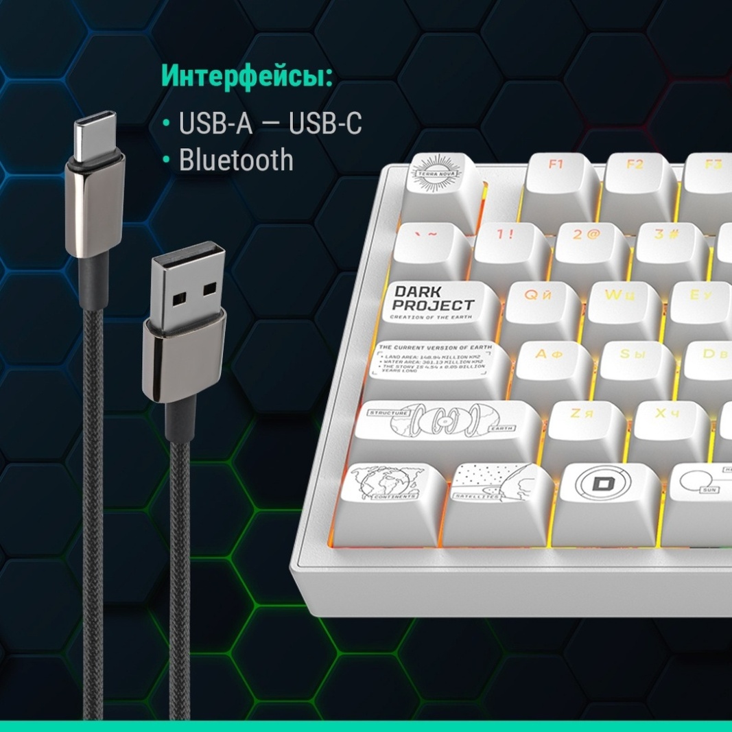 Клавиатура DARK PROJECT ALU81A Terra Nova белый