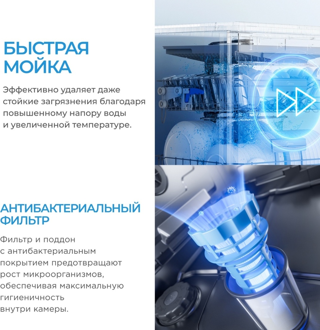 Посудомоечная машина Midea MID45S340i-C серый