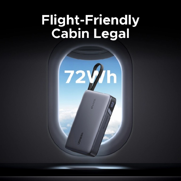 Внешний аккумулятор Ugreen PB550 20000 мАч 67 Вт темно-серый