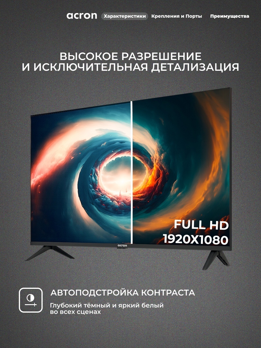Телевизор Acron LD43M6500 109 см черный