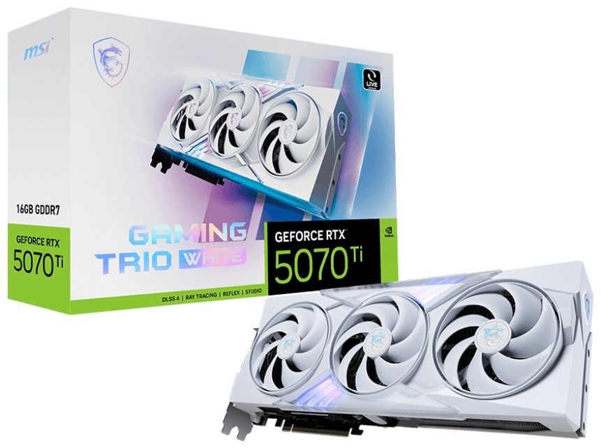 Видеокарта MSI RTX 5070 Ti 16G GAMING TRIO OC WHITE 16 Гб