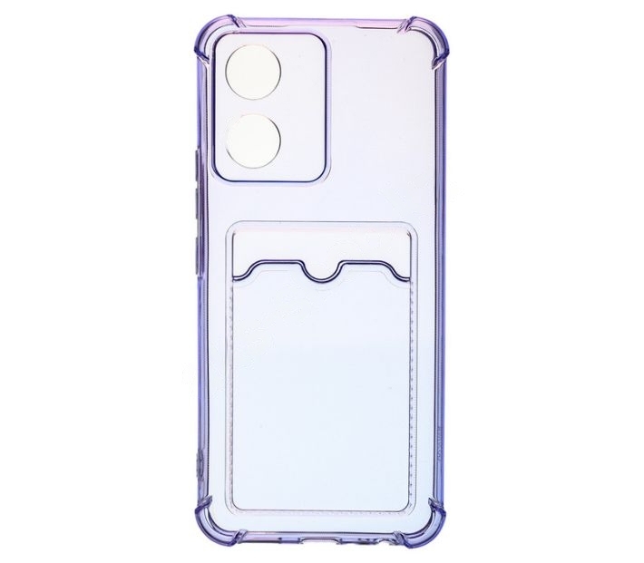 Чехол-накладка \"Визитница\" с карманом для Vivo Y02S (сиреневый)