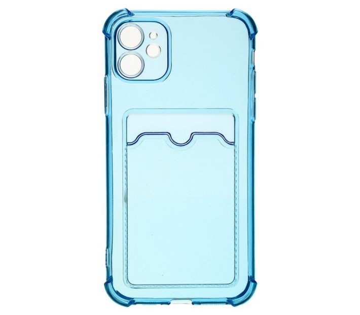 Чехол-накладка "Визитница" с карманом для iPhone 11 (синий)