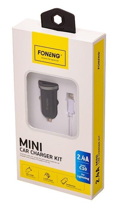 Автомобильное зарядное устройство Foneng C10 AZUFC10MU microUSB 2.4A черное