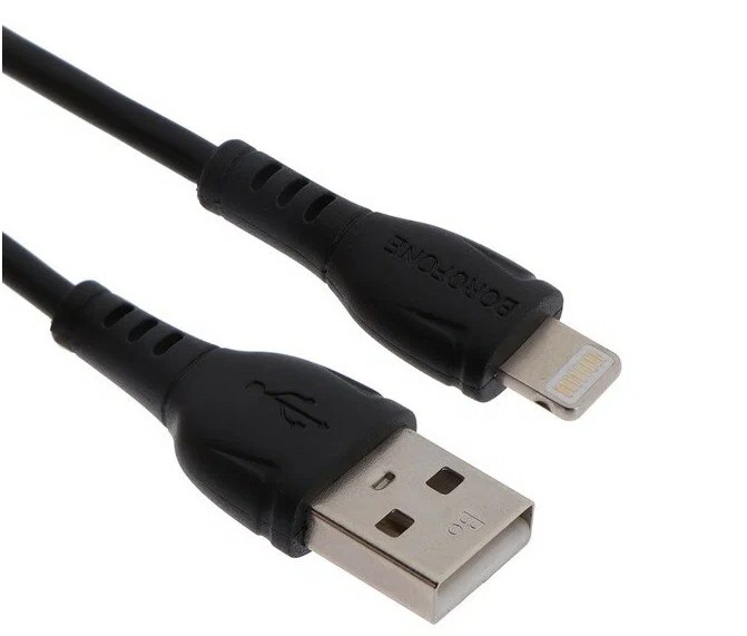 Кабель USB Borofone BX51 KUB-BX51L lightning 2.4A 1 м черный